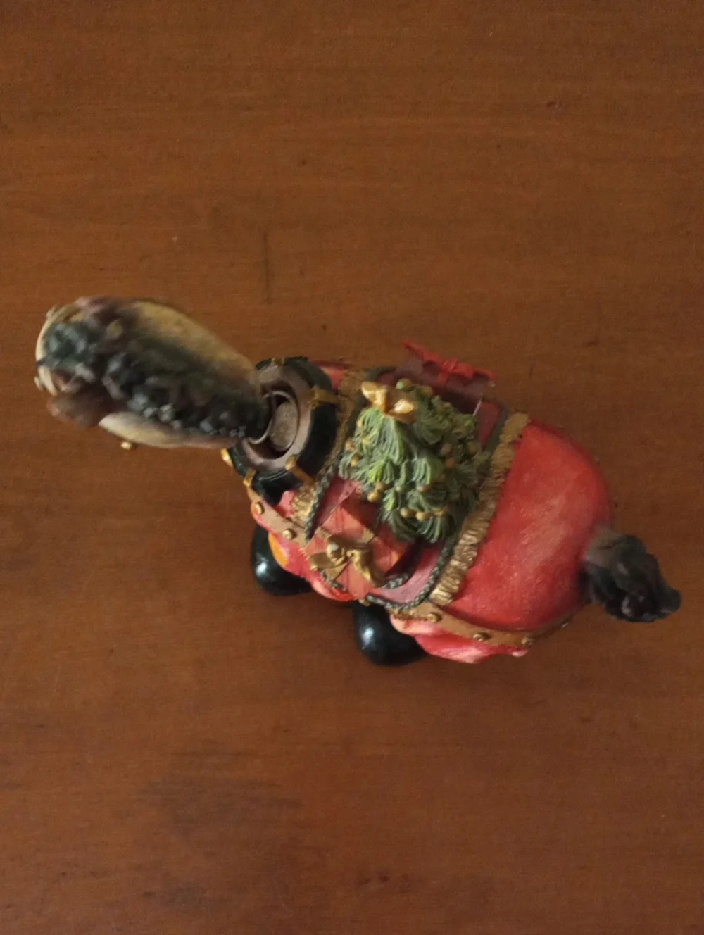 Whimsical Christmas Horse Bobblehead Figurine with Tree & Gift - Holiday Decor
